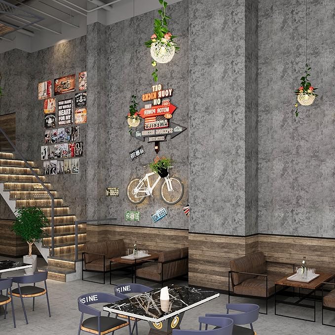 BAYYA Cement Grey Contact Paper Concrete Peel and Stick Wallpaper Industrial - Image 6