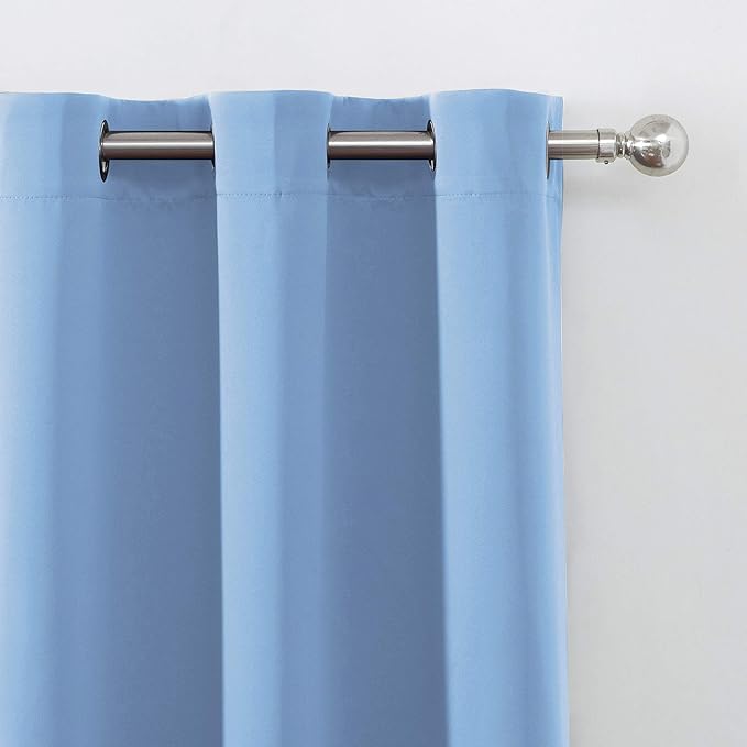 LEMOMO Blackout Curtains 66 x 95 inch/Sky Blue Curtains Set of 2 Panels/Thermal - Image 7
