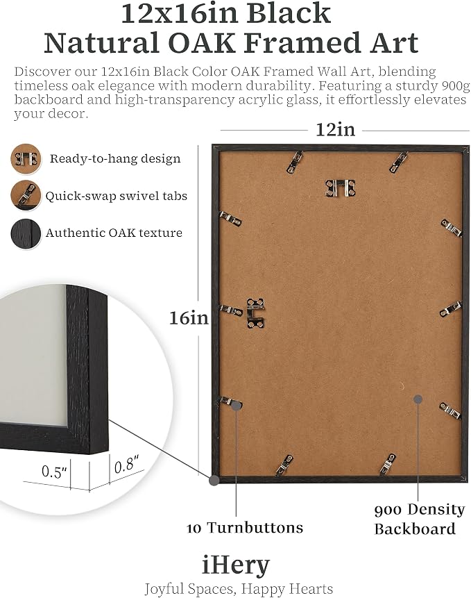 iHery Premium Natural Black OAK Wood 12x16in Everything You Can Imagine Is Real - Image 6
