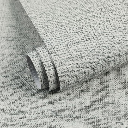 15.75"x590.6" Gray Grasscloth Wallpaper Peel and Stick Removable Textured Wall by MANONIRIA