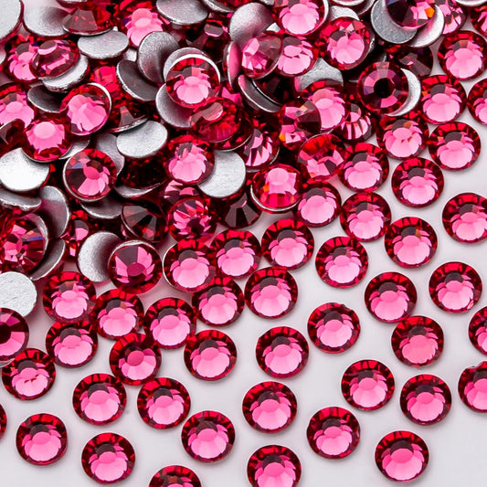 1440Pcs Rose Crystal Rhinestones,Glass Flatback Rhinestones Gemstones for Nail Face Makeup Art Crafts Clothes Decoration -(SS16,4.0mm,Rose)