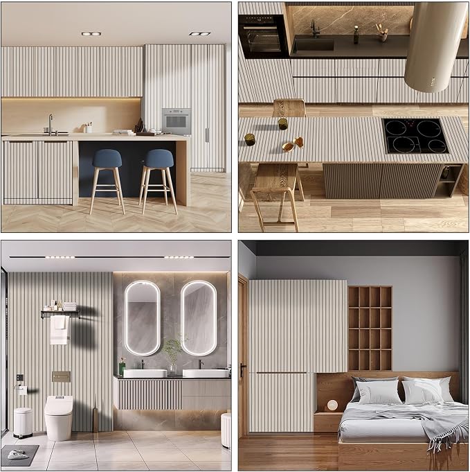 Wood Slat Wallpaper Peel and Stick Dead Wood Color 17.5x100 Inch Flat Finish - Image 3