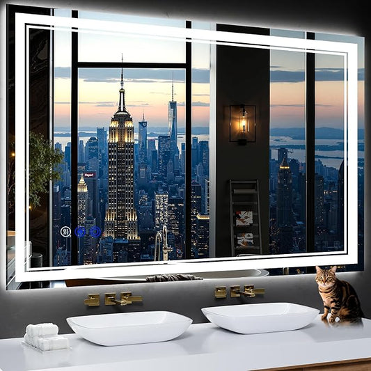 55"x36" LED Bathroom Mirror by INFINIGLASS