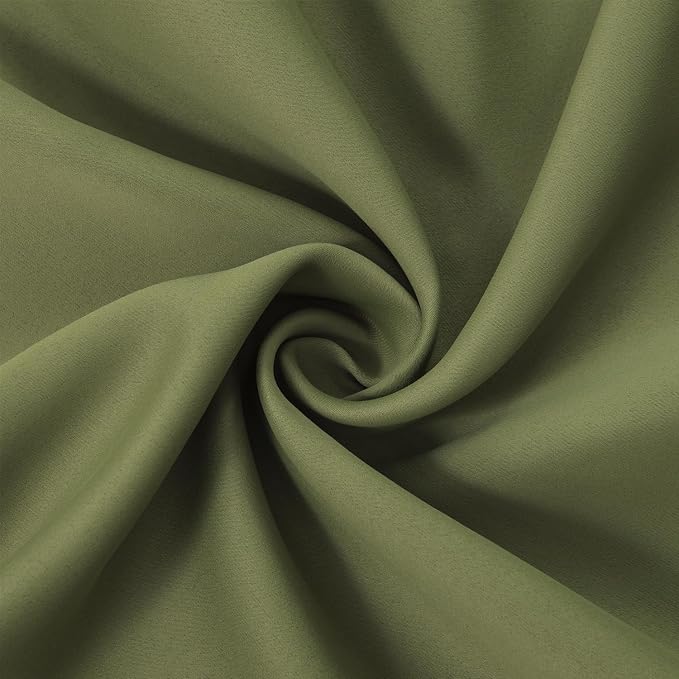 LEMOMO Olive Green Thermal Blackout Curtains/52 x 72 Inch/Set of 2 Panels Room - Image 5