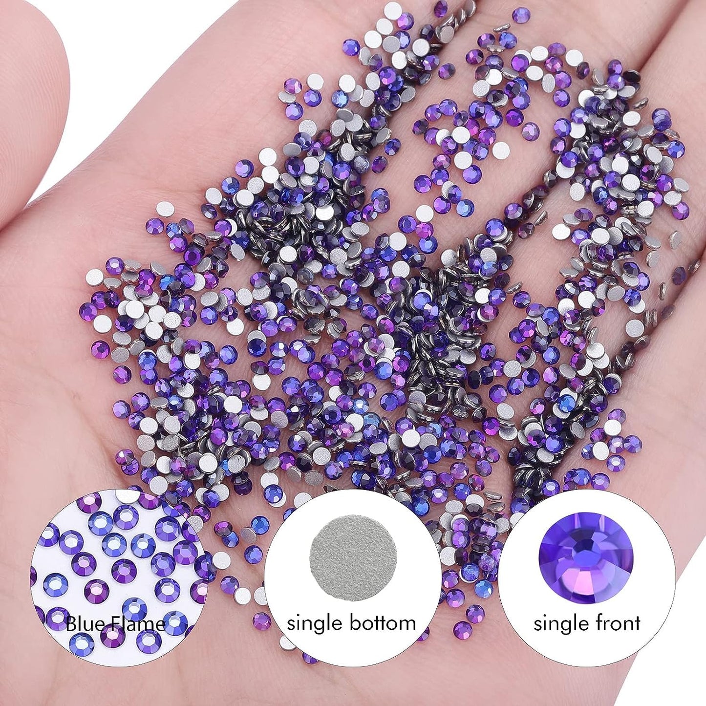 1440Pcs Purple Velvet Crystal Rhinestones,Glass Flatback Rhinestones Gemstones Small for Nail Face Makeup Art Crafts Clothes Decoration - (SS10,2.8mm,Purple Velvet)