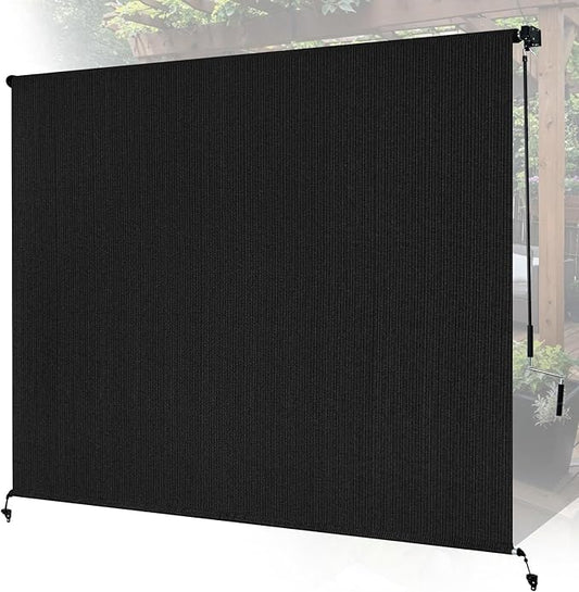 12'W x 8'H Black Outdoor Roller Shade by Unknown