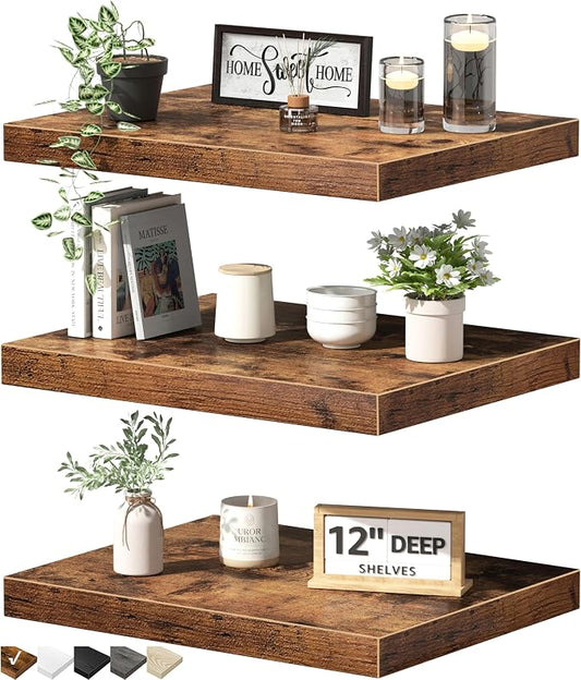 QEEIG 12" Deep Floating Shelves by QEEIG