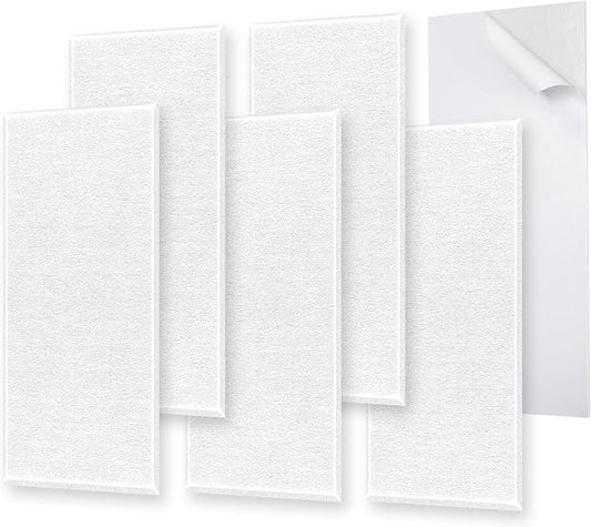 6 Pack Self-Adhesive Acoustic Panels, 15.75" X 31.5" X 0.47" Soundproof Wall by ENSEPST