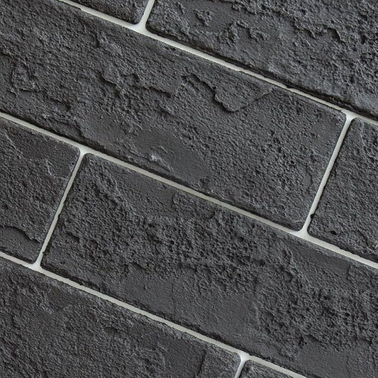 100 Pieces Old Town Black Faux Brick Wall Tiles, Clay Manufactured Thin Brick by TORURAL