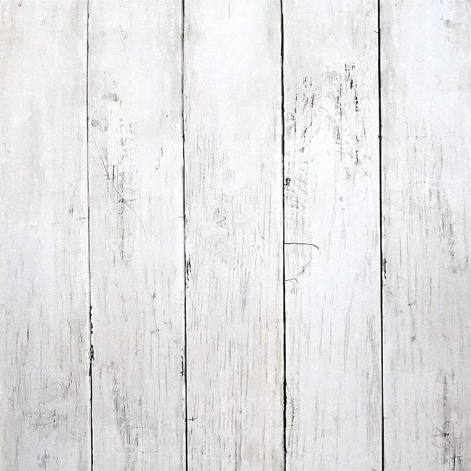 CiCiwind Peel and Stick Wallpaper Wood Contact Paper White Shiplap Wall Paper by CiCiwind