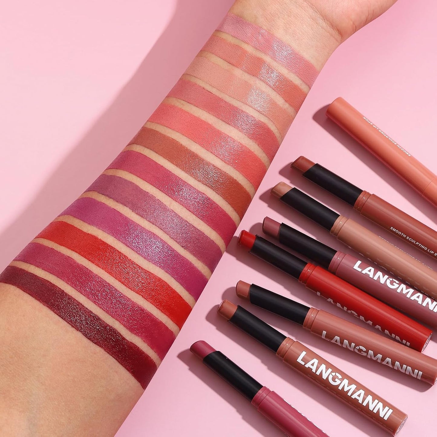 Jolilab 3Pcs Velvet Matte Lipstick Nude Matte Soft Dark Color Stick High Pigmented Long-Lasting Waterproof Lip Stick Lip Balm Beauty Cosmetics Gift for Girls and Women（01#+02#+03#