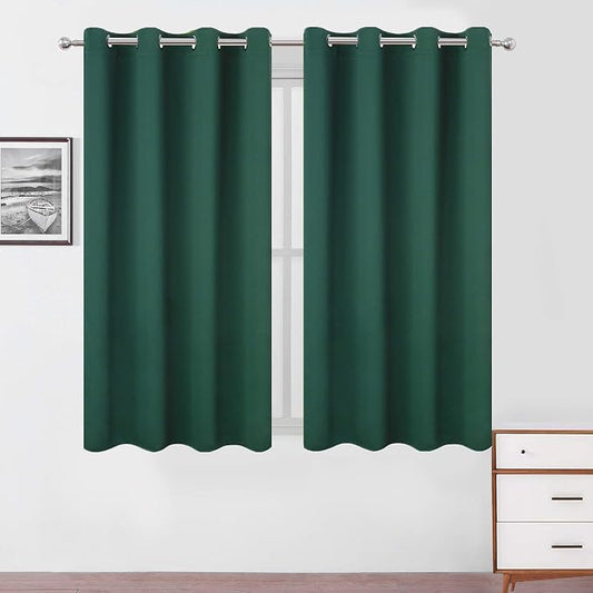 LEMOMO Blackout Curtains 52 x 45 inch/Green Curtains Set of 2 Panels/Thermal by Lemomo