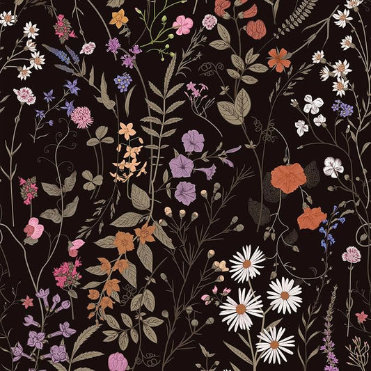 JiffDiff Floral Wallpaper Peel and Stick- 473" x 17.3" Farm Wildwood Daisy by wallpaper