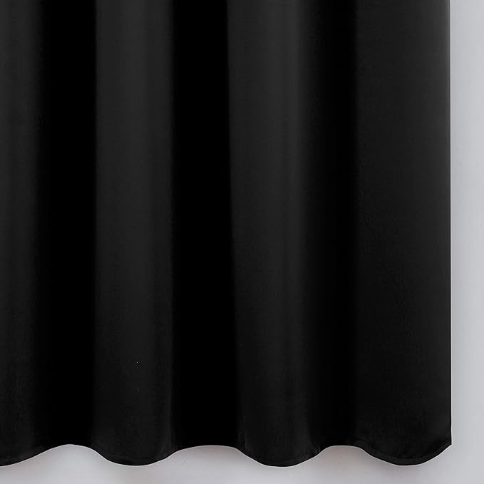 LEMOMO Black Blackout Curtains 34 x 84 Inch Length/Set of 2 Curtain - Image 9