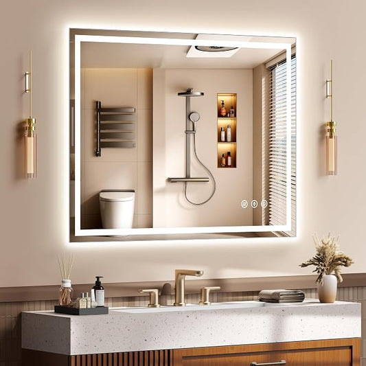 40x30 Inch LED Lighted Bathroom Mirror by Unknown