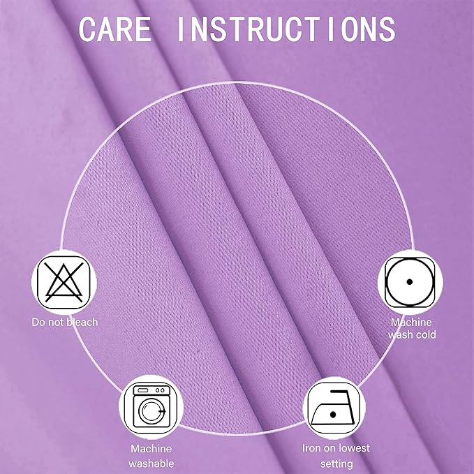 LEMOMO Blackout Curtains 52 x 95 inch/Lavender Curtains Set of 2 Panels/Thermal - Image 4
