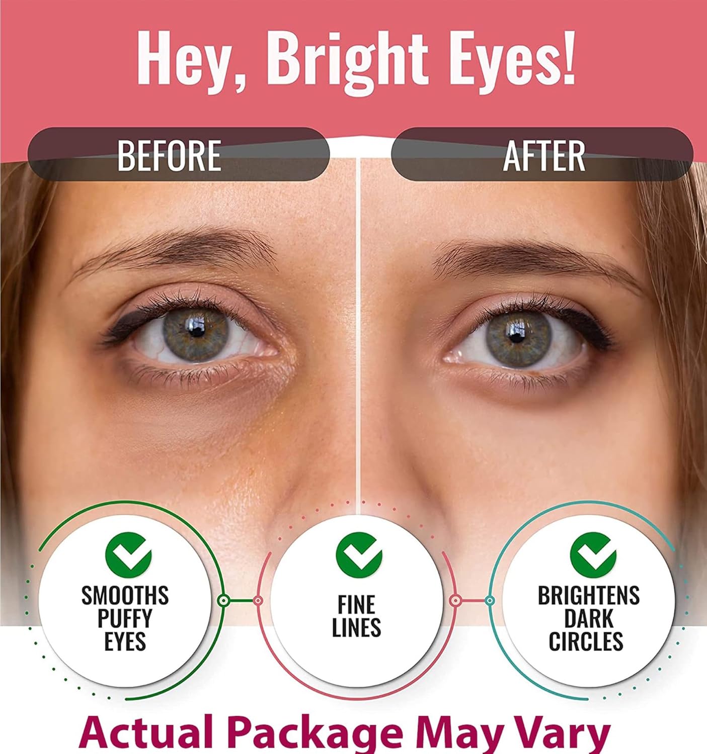 Eye Mask for Puffiness - Under Eye Patches for Dark Circles - Korean Under Eye Mask Patches for Puffy Eyes - Eye Gel Pads Depuffing Eye Brightener, Caffeine, Hydrogel & Collagen (20 Pairs)