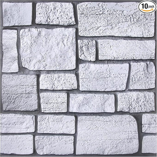 Commomy 3D Faux Stone Wall Panel Peel and Stick Wall Tiles by CommomyDecor