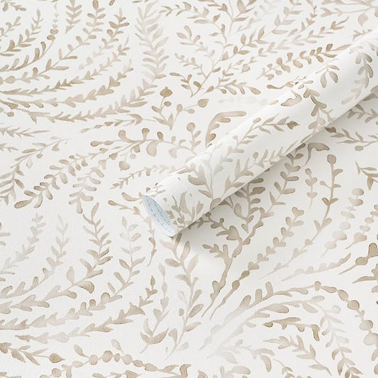 Heroad Peel and Stick Wallpaper Modern Boho Contact Paper Neutral Beige Wall by HeroadBrand