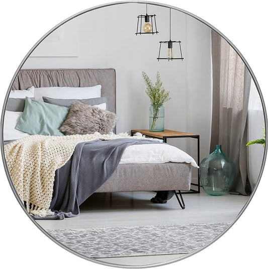HBCY Creations Small Round Mirror, Living Room and More, Modern Minimalist by HBCYCreations