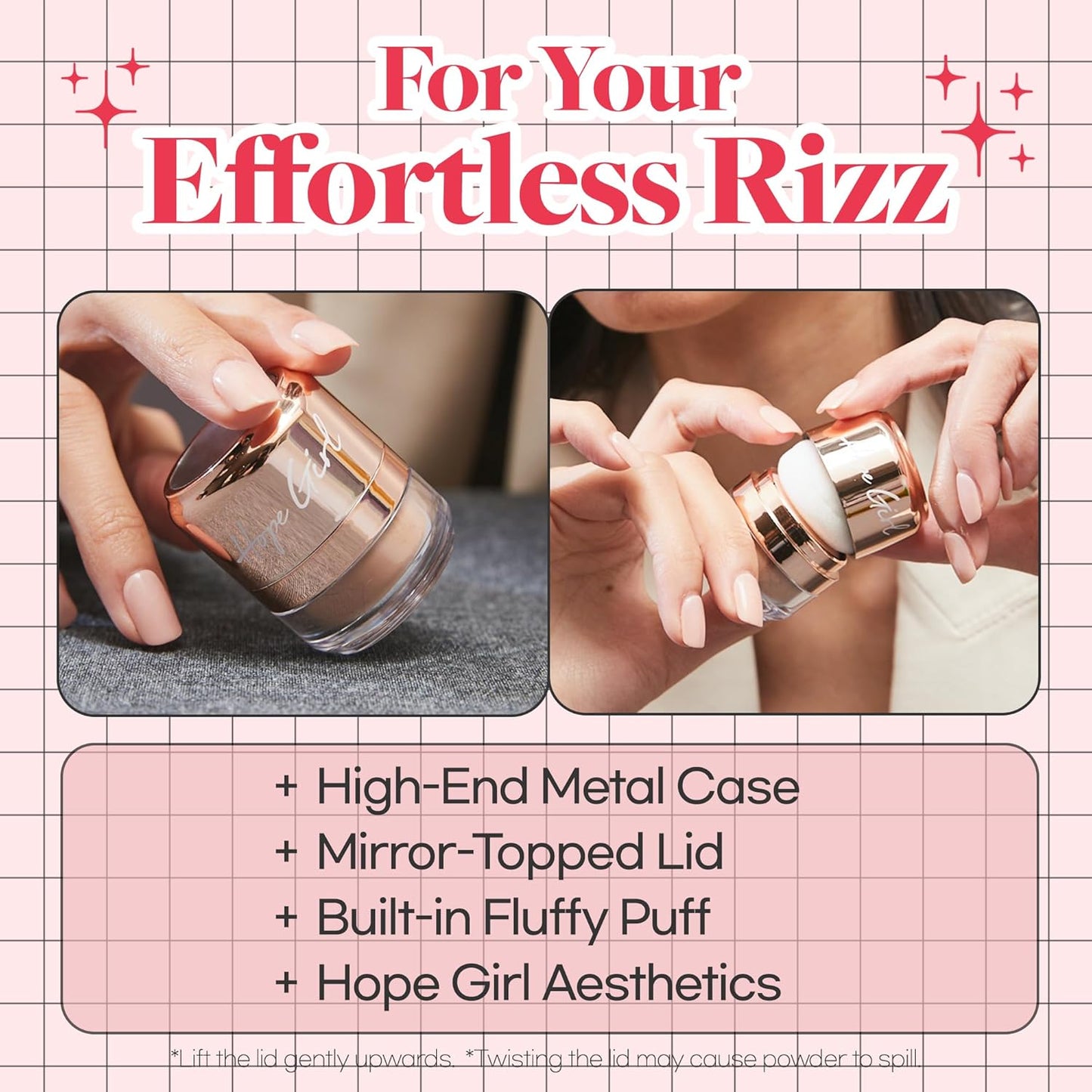 Hope Girl 3D Powder Blusher 0.17oz | Skin-Loving Korean Mini Blush for Cheeks and Eye Makeup w/Allantoin | K Beauty Cool Toned Vibrant Sunkissed Fine Powder Makeup Blush Cosmetics (#01 Sexy Rose)