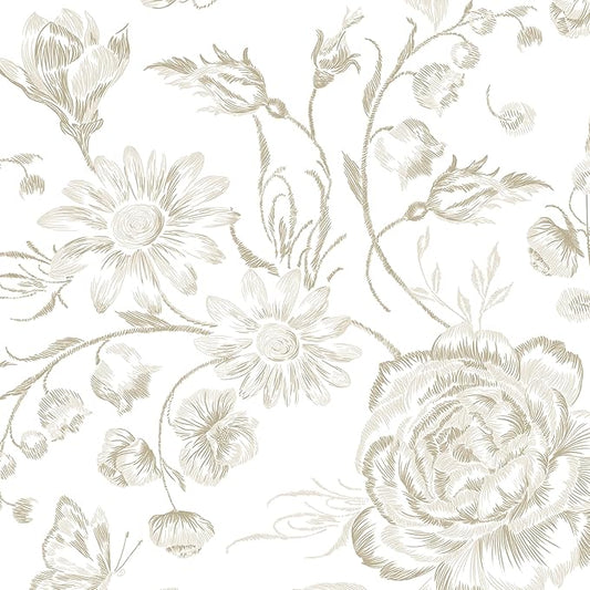 Yasinet Peel and Stick Wallpaper Boho Floral Wallpaper Vintage Floral Contact by Yasinet