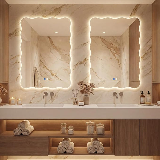 Wavy Led Bathroom Mirror- Vanity Mirror by Dorlicecass