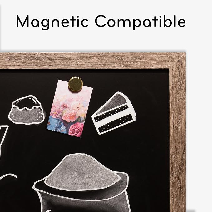 U Brands Magnetic Chalkboard, Rustic Wood Frame, Premium Matte Surface - Image 4