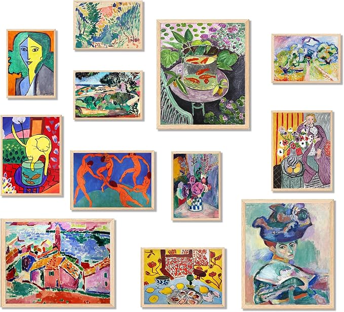 KBKBART Matisse Wall Art Prints Set of 12, Matisse Eclectic Wall Decor by KBKBART