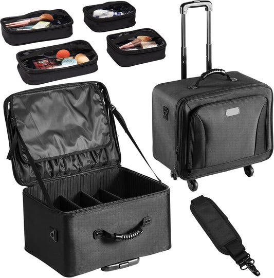 VEVOR Makeup Train Case Professional Makeup Storage Organizer Box Make Up Carrier for Women and Girls