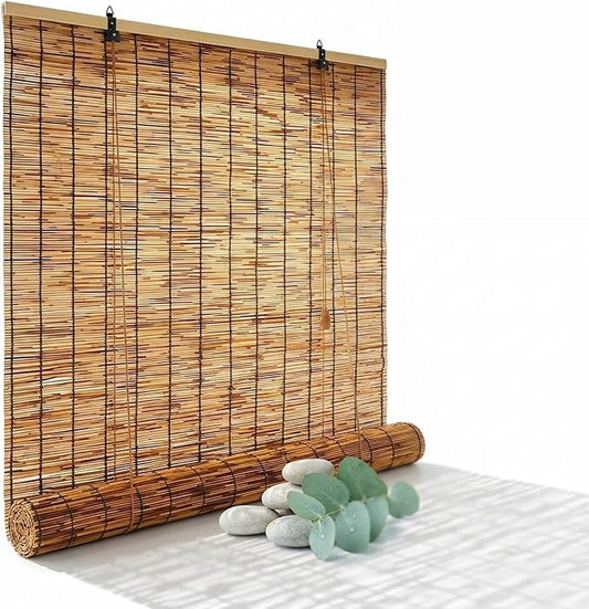 Bamboo Roll Up Shades for Outdoor Patio, Light Filtering Bamboo Roll Up Blinds by Unknown
