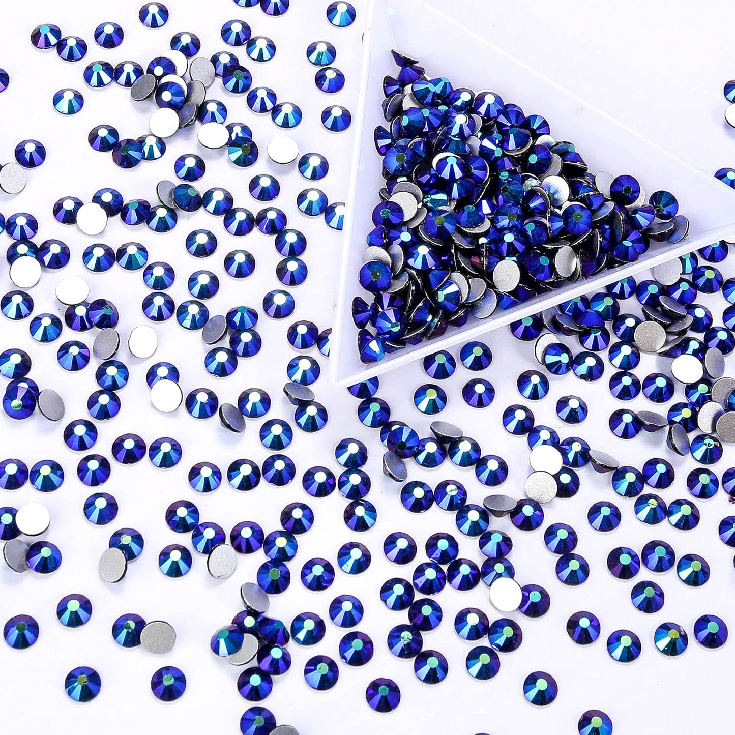 288Pcs Jet Ab Crystal Rhinestones,Glass Flatback Rhinestones Gemstones for Nail Face Makeup Art Crafts Clothes Decoration-(SS30,6.5mm,Jet Ab)