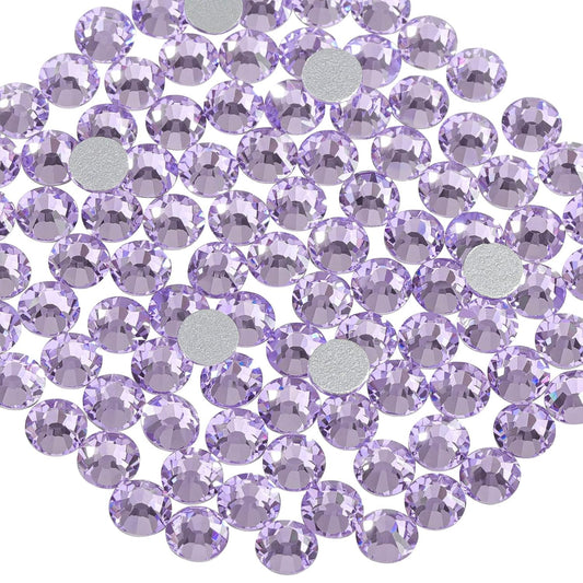 Beadsland 1440pcs Flat Back Crystal Rhinestones Round Gems for Nail Art and Craft Glue Fix, Violet,SS12,3.0-3.2mm