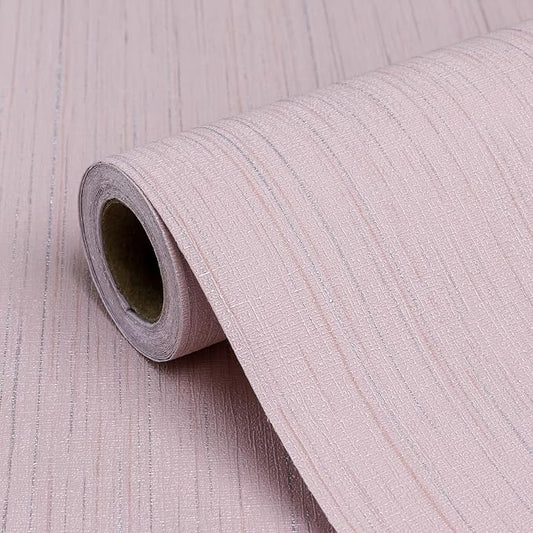 Pink Grasscloth Peel and Stick Wallpaper Textured Contact Paper 15.7" X 120" by Biyoeepeelstickwallpaper