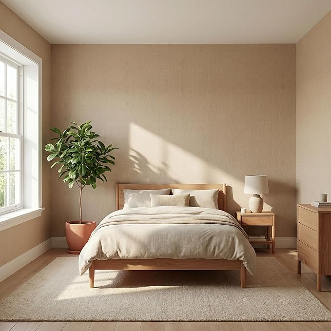 WADILE Grasscloth Peel and Stick Wallpaper 15.7in x 787.4in, Textured Contact - Image 2