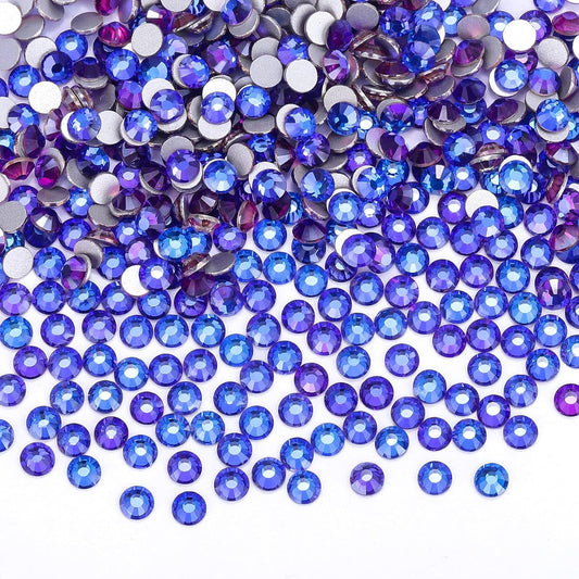 1440Pcs Purple Velvet Crystal Rhinestones,Glass Flatback Rhinestones Gemstones Small for Nail Face Makeup Art Crafts Clothes Decoration - (SS6,2.0mm,Purple Velvet)