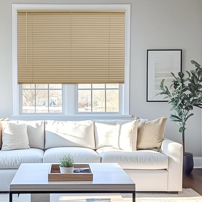 CHICOLOGY Mini Blinds for Indoor Windows – 24"W x 48"H, Cappuccino Horizontal by CHICOLOGY