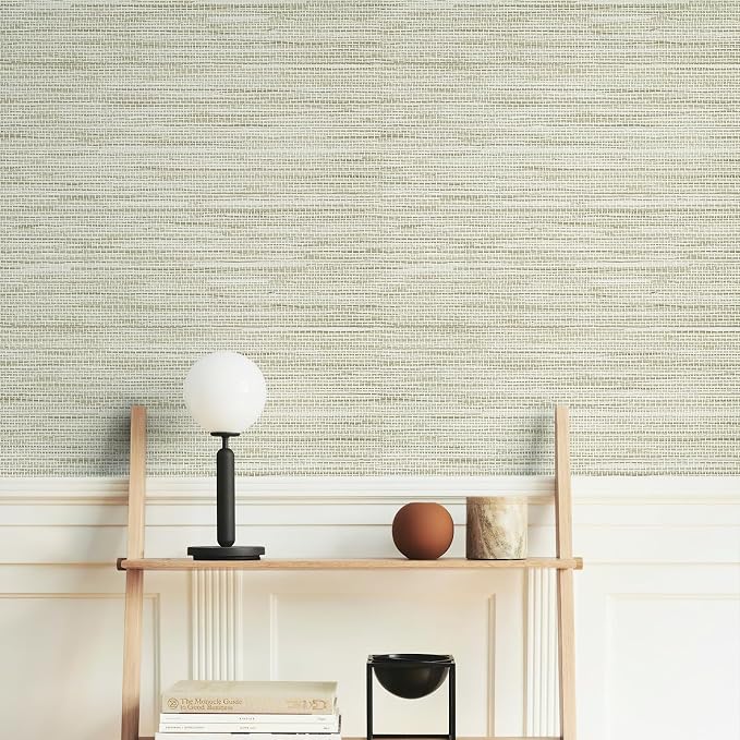 HueBurst Grasscloth Peel and Stick Wallpaper 17.3" x 197" Renter Friendly - Image 5