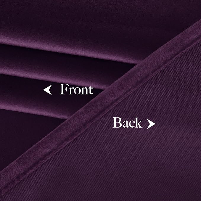 NICETOWN Purple Velvet Curtains 90 inch Long - Image 8