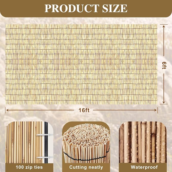 Reed Fencing Rolls, Bamboo Screens Outdoor - Image 2