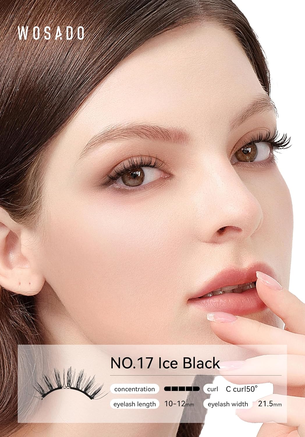 [No.17 Ice Black] Magnetic Eyelashes with Applicator Kit, Reusable Magnetic Lashes without Eyeliner, Glue-free False Lashes, Waterproof, Lightweight