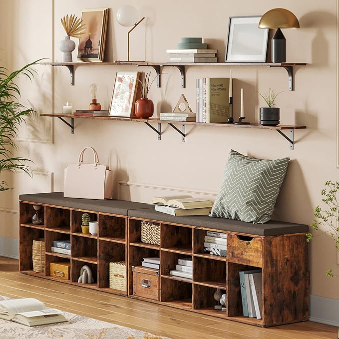 DINZI LVJ Long Wall Shelves, 39.4Inch Wall Mounted Shelves Set of 2, Extra - Image 2
