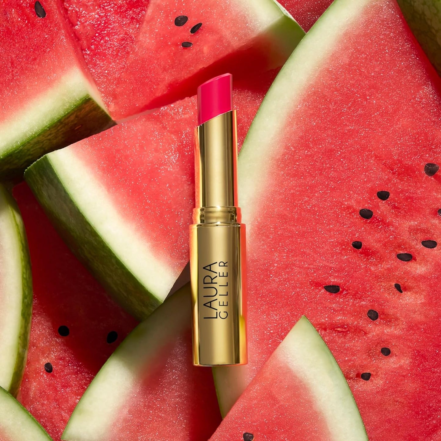 LAURA GELLER NEW YORK Jelly Balm Moisturizing Tinted Lip Color - Whatta Melon Hydrating Vitamin E - Semi-Shine Finish