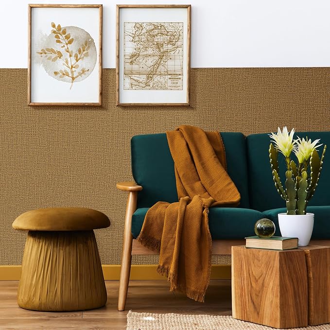 WADILE Grasscloth Peel and Stick Wallpaper 15.7in x 78.7in, Textured Contact - Image 3