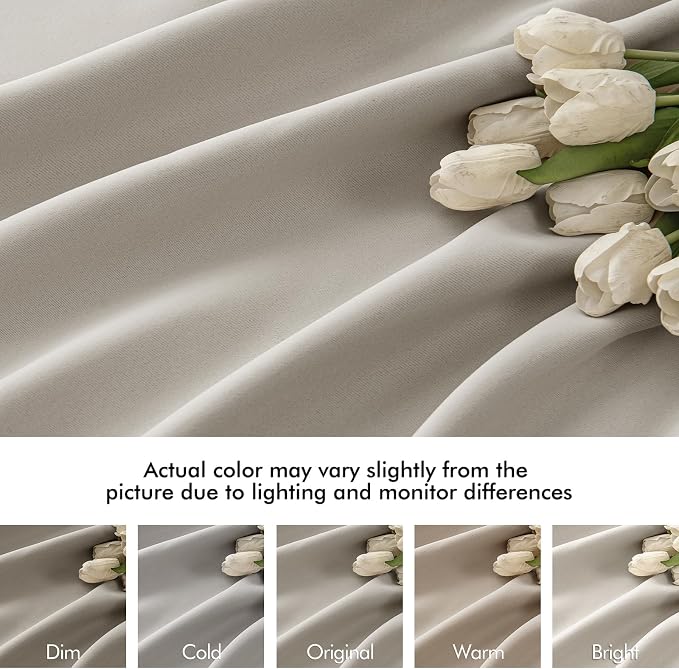 MIULEE Natural Back Tab Blackout Curtains 84 Inch Length 2 Panels Set - Image 8