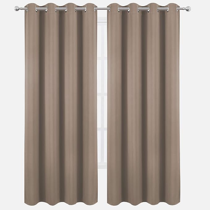 LEMOMO Blackout Curtains 66 x 95 inch/Cappuccino Curtains Set of 2 - Image 2