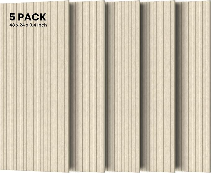 5 Pack Acoustic Panels, 47.2 x 23.6 x 0.35 Inch Sound Proof Panels by TO-TH