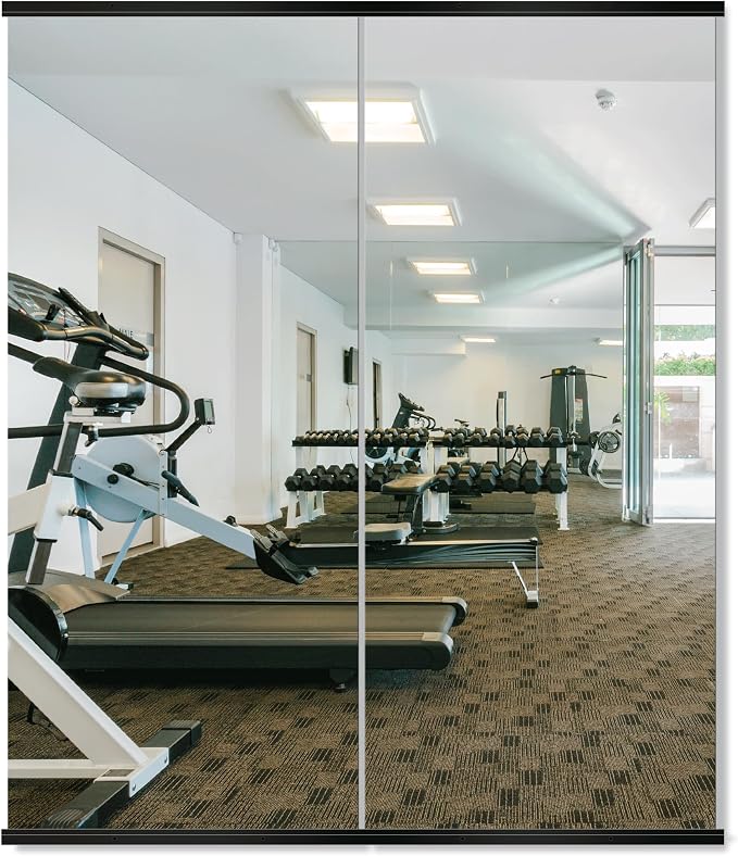 Delma Large Full Body Mirror for Yoga, Frameless Wall-Mounted Glass Panel 2PCS by Delma