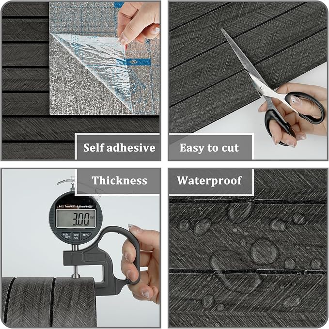 Grey/Black 3D Wood Panels for Interior Wall Decor Self Adhesive Wood Slat Wall - Image 5