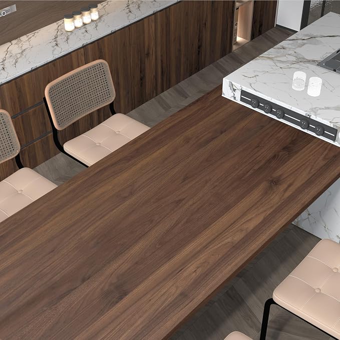BOMENG Large Walnut Wood Contact Paper Matte 48"x197" Dark Brown Wood Wallpaper - Image 4